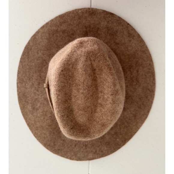 J Crew  100% Wool Fedora Hat Women Size M - L Camel 3" Brim Boho New - Picture 5 of 8